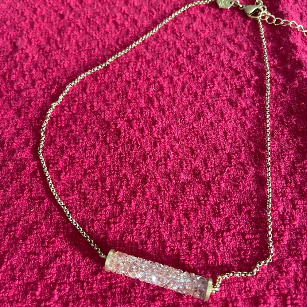 Swarovski Gold and Pink Crystal Necklace
